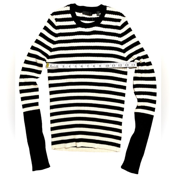 ATM Anthony Thomas Melillo Striped Wool Ribbed Crewneck Sweater - size large - Picture 3 of 7